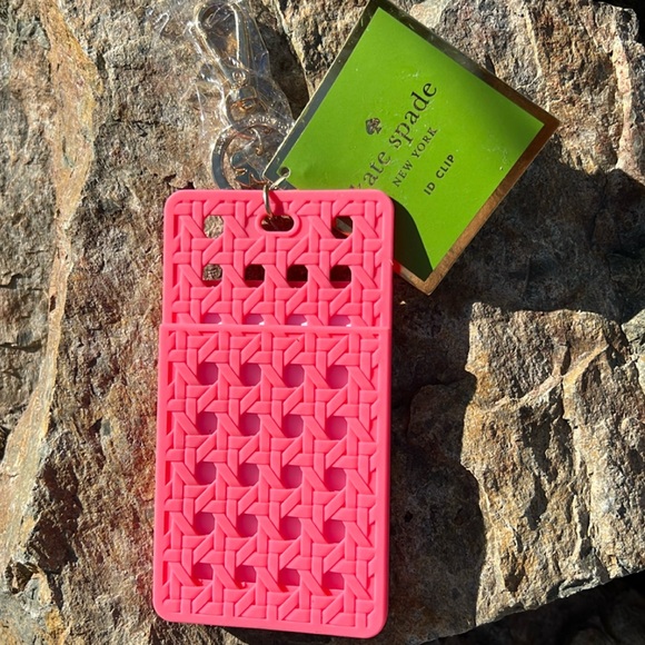 Kate Spade New York⚡️Id Badge Clip Key Chain, Coral Caning⚡️ - Picture 6 of 7